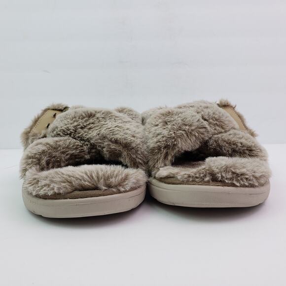 Skechers Go Lounge Womens Size 8 Tan Slip On Faux Fur Slippers Sandals SN175100 - Picture 6 of 9